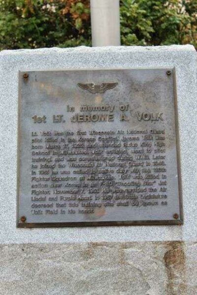 1ST LT. JEROME A. VOLK MEMORIAL PLAQUE
