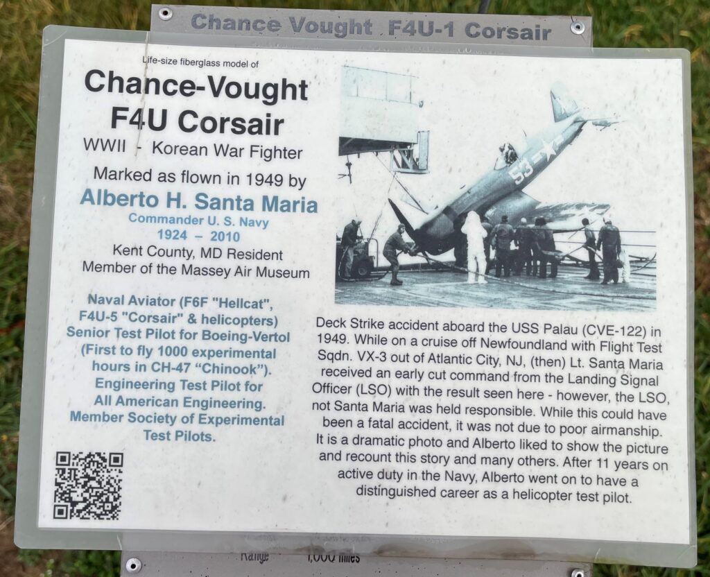 CHANCE-VOUGHT F4U CORSAIR WAR MEMORIAL PLAQUE