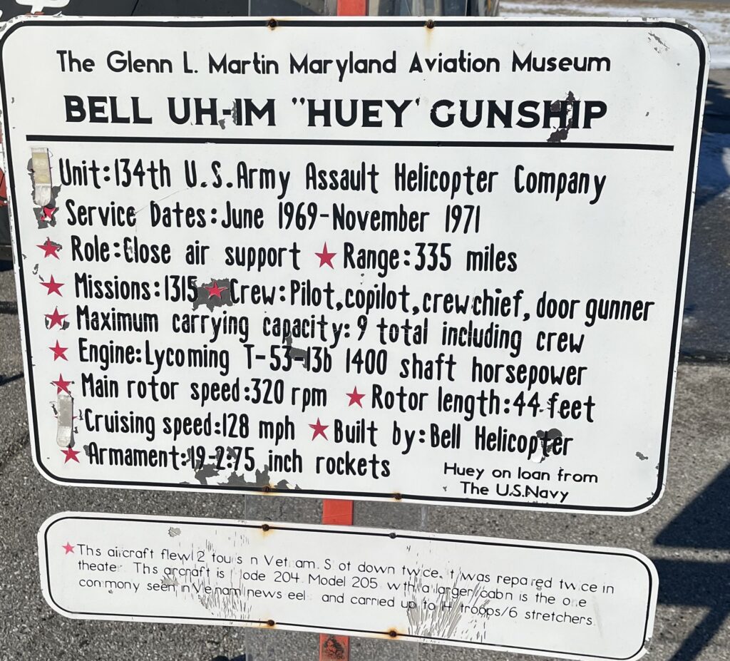 BELL UH-1M “HUEY” GUNSHIP MEMORIAL PLAQUE