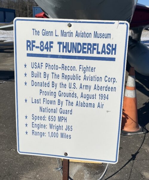 RF-84F THUNDERFLASH MEMORIAL PLAQUE