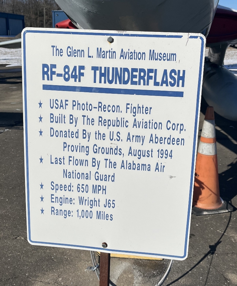 RF-84F THUNDERFLASH MEMORIAL PLAQUE
