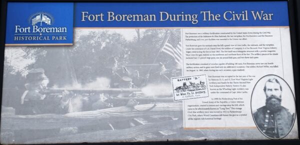 FORT BOREMAN DURING THE CIVIL WAR MEMORIAL PANEL
