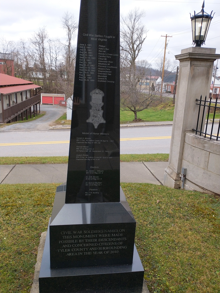 TYLER COUNTY WAR BETWEEN THE STATES MEMORIAL SIDE B
