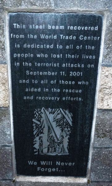 PORTLAND, MI SEPTEMBER 11, 2001 MEMORIAL PLAQUE