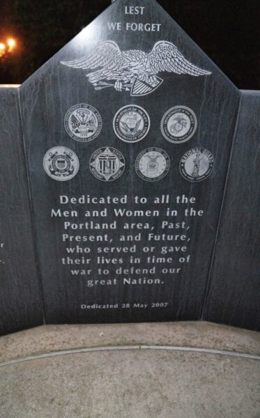 PORTLAND AREA WAR VETERANS MEMORIAL STONE A