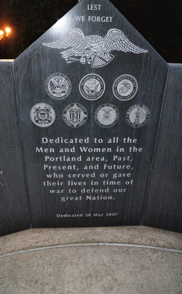 PORTLAND AREA WAR VETERANS MEMORIAL STONE A