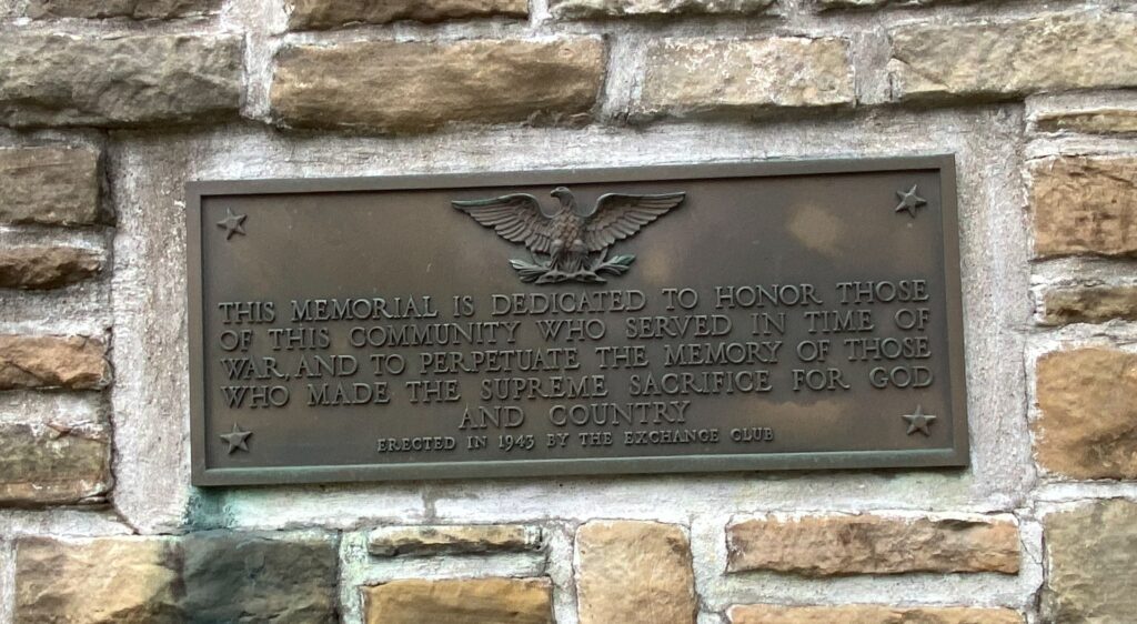 MARSHALL WAR VETERANS MEMORIAL PLAQUE