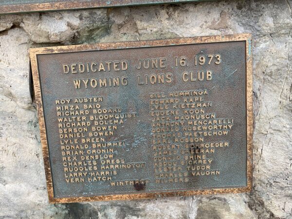 WYOMING LIONS CLUB ARMED SERVICES MEMORIAL PLAQUE B