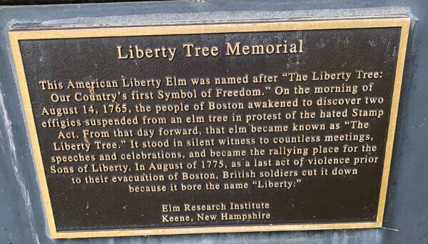MARSHALL LIBERTY TREE MEMORIAL PLAQUE A