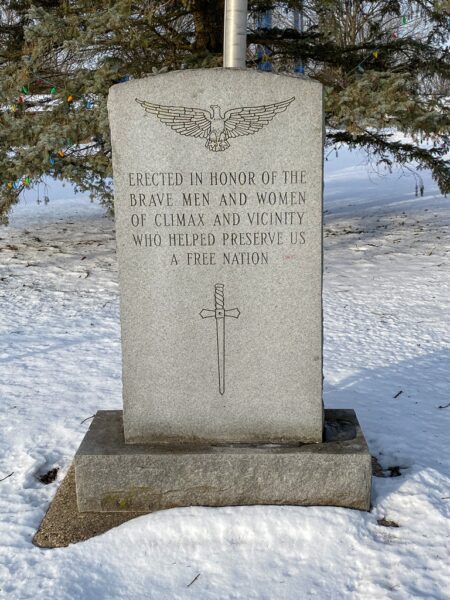 CLIMAX AND VICINITY VETERANS MEMORIAL