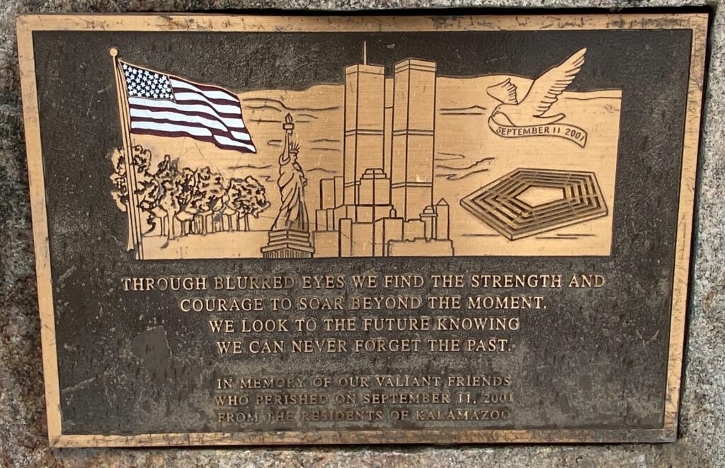 KALAMAZOO SEPTEMBER 11, 2001 MEMORIAL PLAQUE