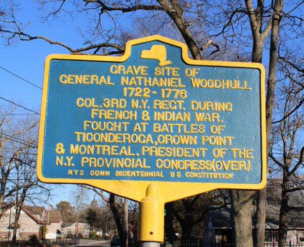 GRAVE SITE OF GENERAL NATHANIEL WOODHULL MEMORIAL MARKER