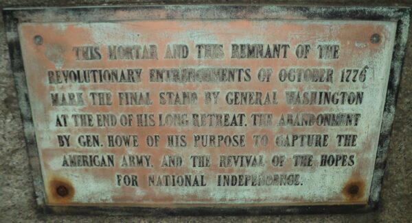 THE CENTER OF WASHINGTON’S ARMY REVOLUTIONARY WAR MEMORIAL PLAQUE B