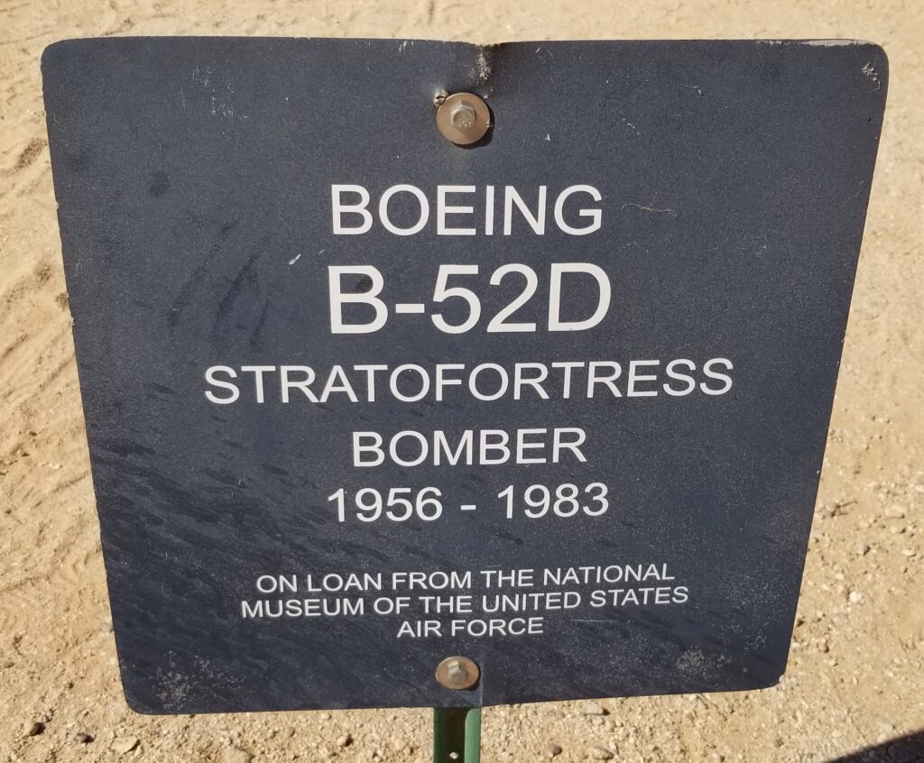 BOEING B-52D STRATOFORTRESS MEMORIAL PLAQUE