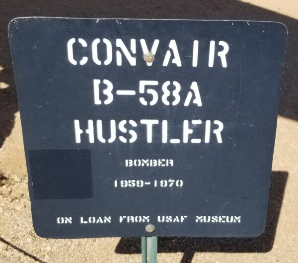 CONVAIR B-58A HUSTER MEMORIAL PLAQUE