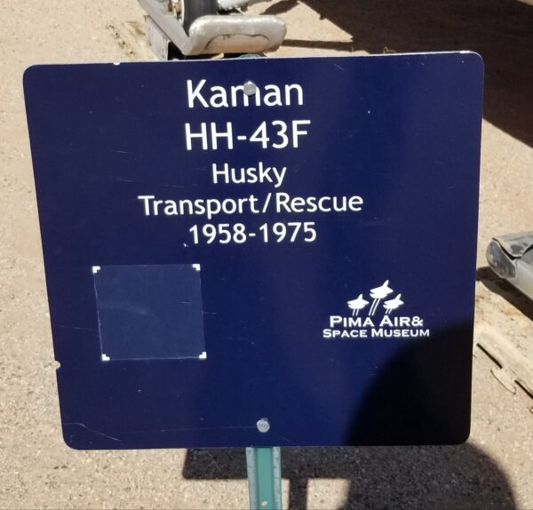 KAMAN HH-43F HUSKY MEMORIAL PLAQUE