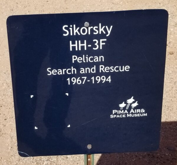 SIKORSKY HH-3F PELICAN SEARCH AND RESCUE MEMORIAL PLAQUE