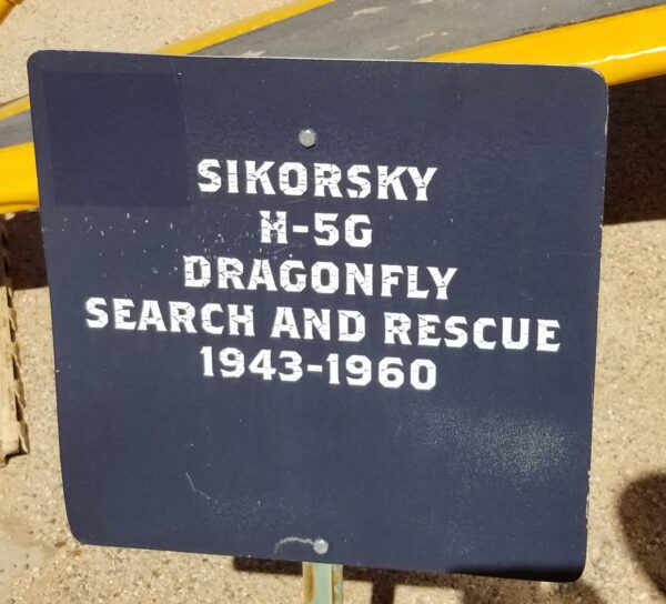 SIKORSKY H-5G DRAGONFLY SEARCH AND RESCUE MEMORIAL PLAQUE