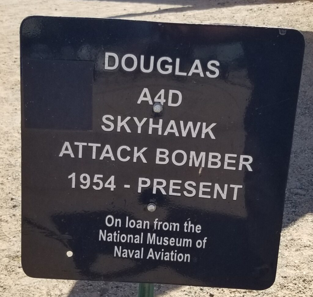 DOUGLAS A4D SKYHAWK ATTACK BOMBER MEMORIAL PLAQUE