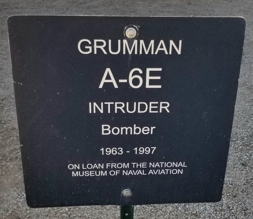 GRUMMAN A-6E INTRUDER BOMBER MEMORIAL PLAQUE