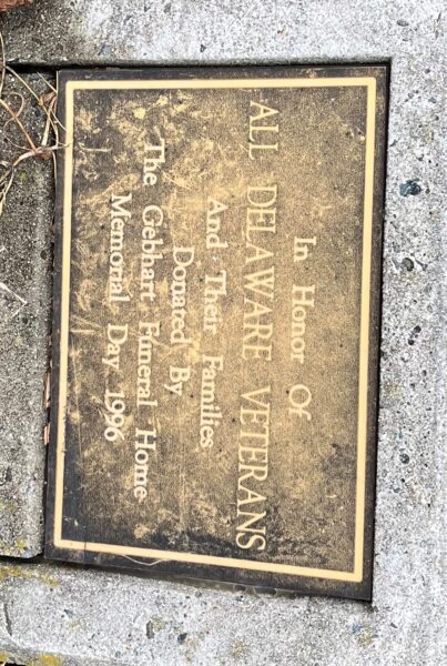 ALL DELAWARE VETERANS AND THEIR FAMILIES MEMORIAL PLAQUE