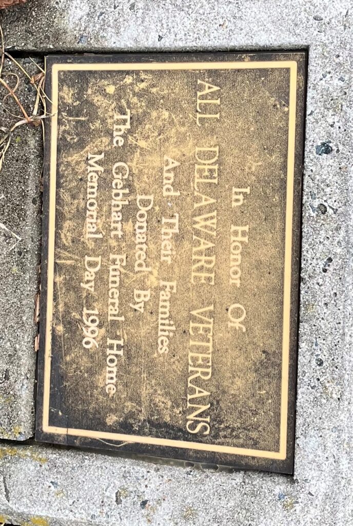 ALL DELAWARE VETERANS AND THEIR FAMILIES MEMORIAL PLAQUE