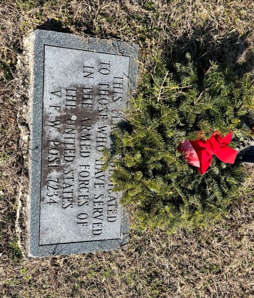 V.F.W. POST 7234 VETERANS MEMORIAL FLAGPOLE STONE