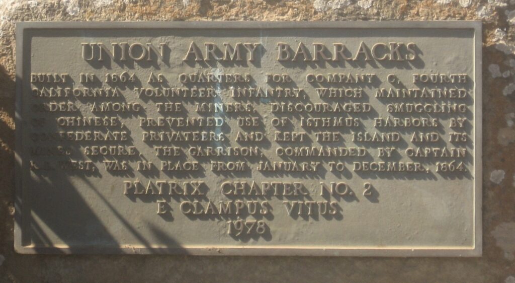 UNION ARMY BARRACKS MEMORIAL PLAQUE