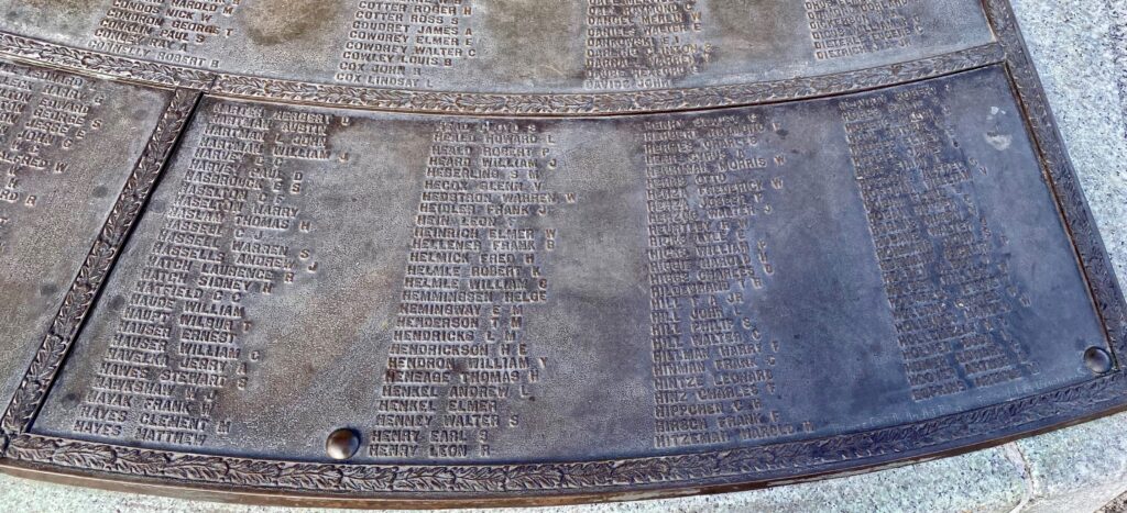 PEACE TRIUMPHANT MEMORIAL HONOR ROLL PLAQUE B