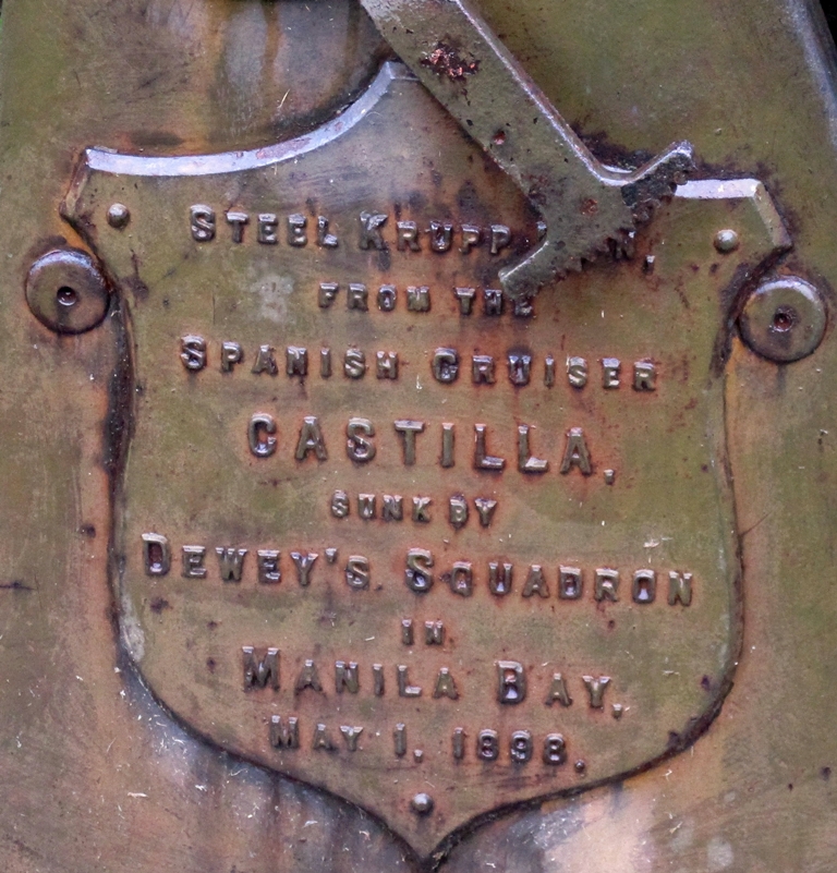 SPANISH CRUISER CASTILLA STEEL KRUPP GUN WAR MEMORIAL PLAQUE