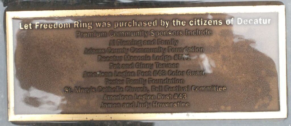 LET FREEDOM RING MEMORIAL PLAQUE B