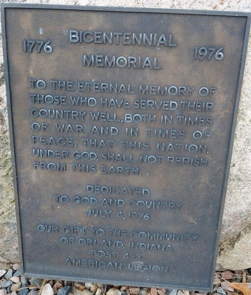 BICENTENNIAL MEMORIAL 1776-1976 PLAQUE