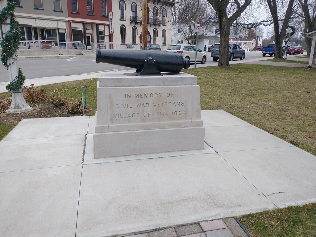 VILLAGE OF LIMA CIVIL WAR MEMORIAL CANNON