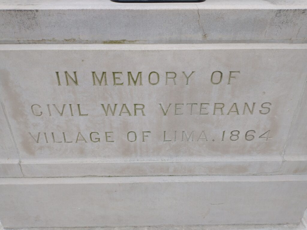 VILLAGE OF LIMA CIVIL WAR MEMORIAL CANNON STONE