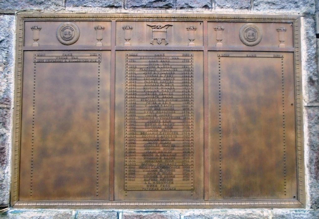 CITIZENS OF EASTON WAR VETERANS MEMORIAL PLAQUE