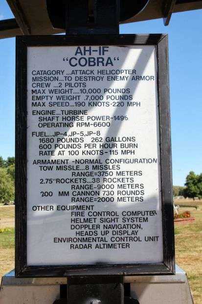 AH-1F COBRA MEMORIAL HELICOPTER PLAQUE