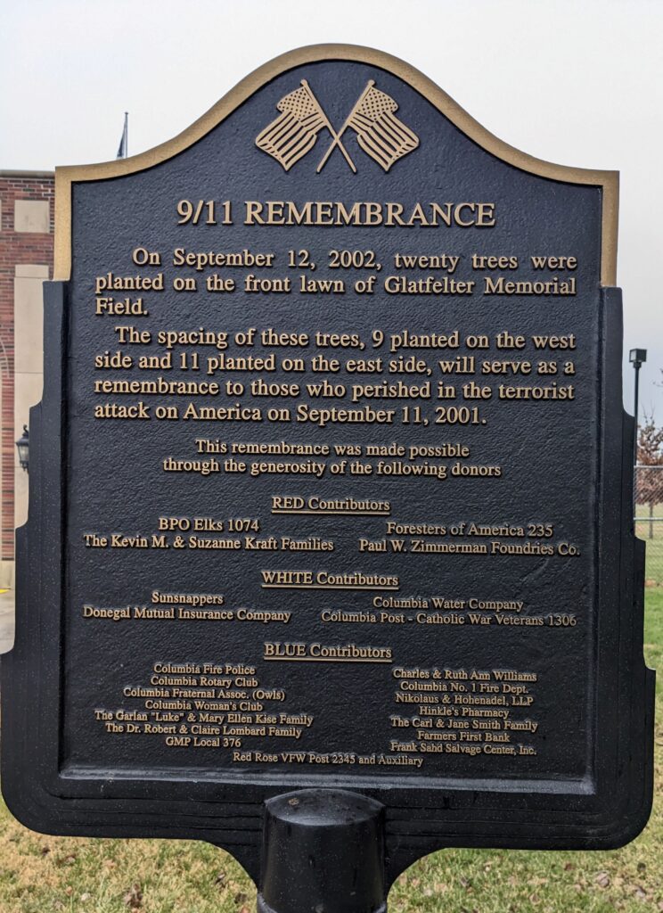 9/11 REMEMBRANCE TREES MEMORIAL MARKER