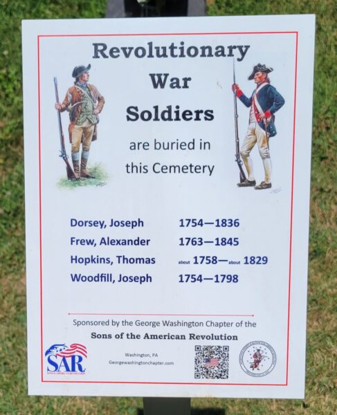 REVOLUTIONARY WAR SOLDIERS BURIED IN TAYLOR CEMETERY MEMORIAL PLAQUE