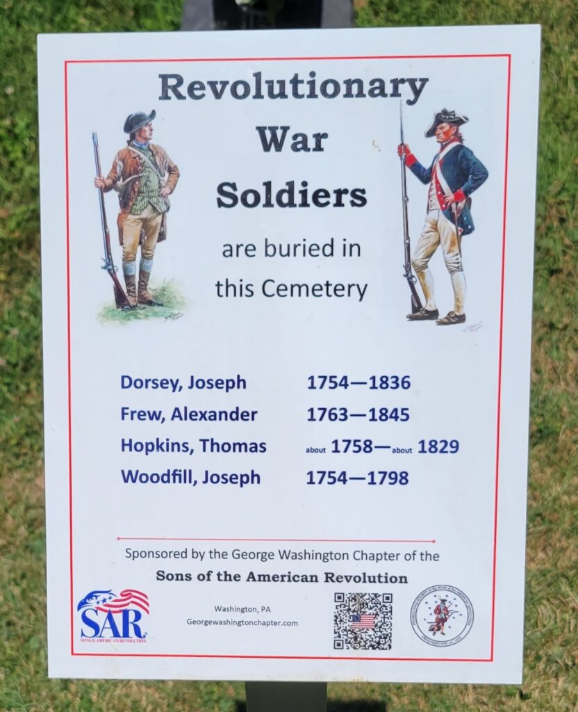 REVOLUTIONARY WAR SOLDIERS BURIED IN TAYLOR CEMETERY MEMORIAL PLAQUE