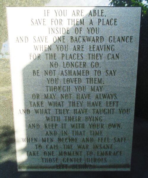 CLARION COUNTY VIETNAM VETERANS MEMORIAL LEFT STONE