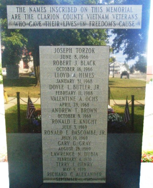 CLARION COUNTY VIETNAM VETERANS MEMORIAL CENTER STONE
