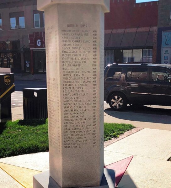 LAWRENCE COUNTY SUPREME SACRIFICE WAR MEMORIAL SIDE D