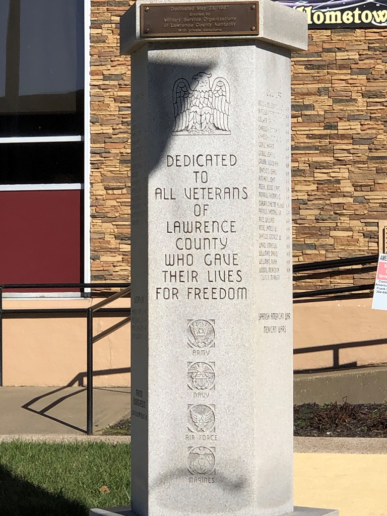 LAWRENCE COUNTY SUPREME SACRIFICE WAR MEMORIAL SIDE A