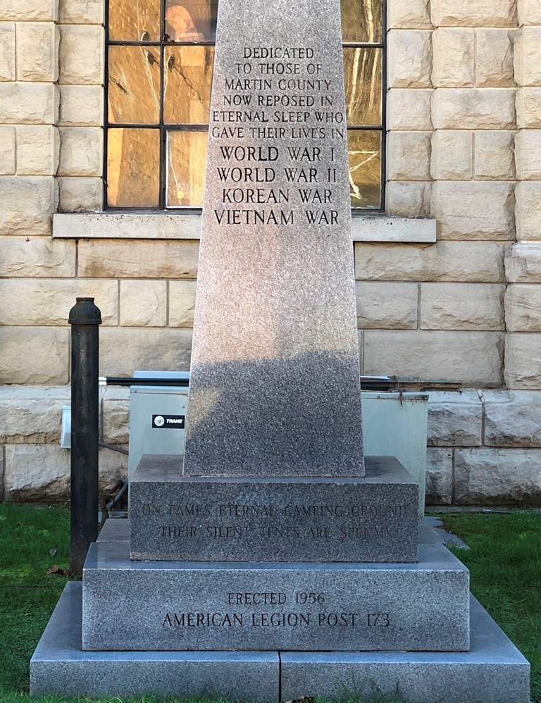 MARTIN COUNTY SUPREME SACRIFICE WAR MEMORIAL CLOSE-UP