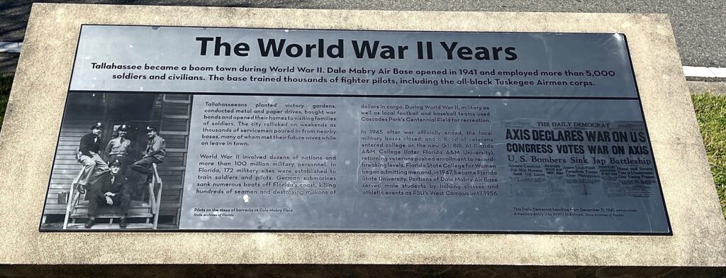 THE WORLD WAR II YEARS MEMORIAL PLAQUE