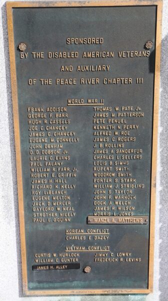 DISABLED AMERICAN VETERANS WAR MEMORIAL PLAQUE