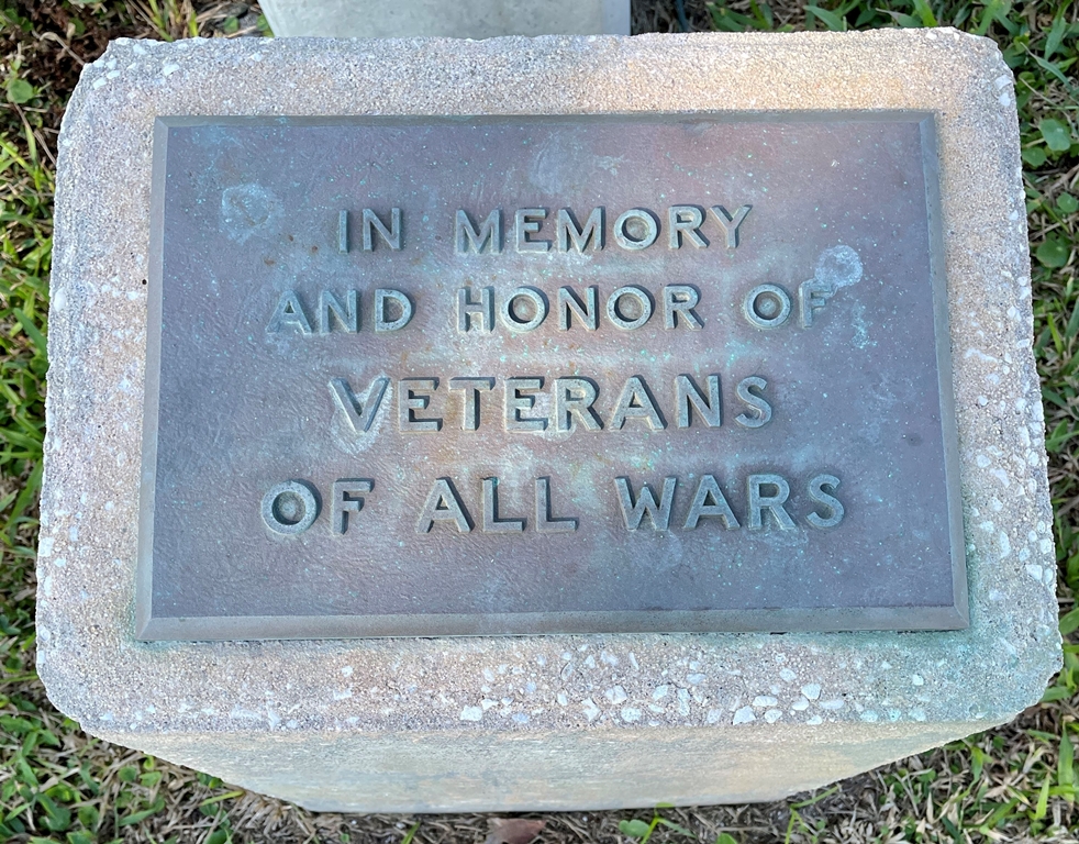 FLAGLER BEACH VETERANS OF ALL WARS MEMORIAL PLAQUE