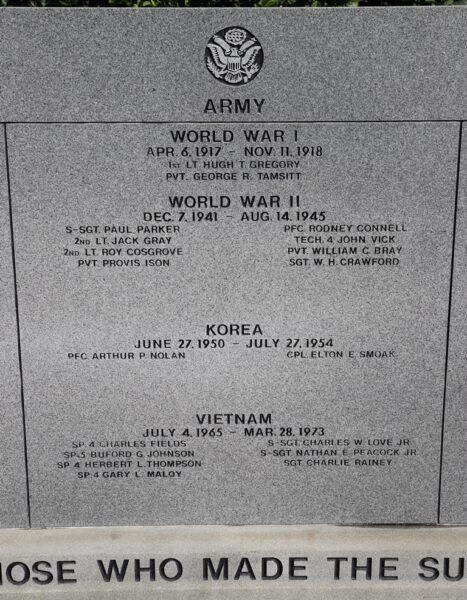 WINTER GARDEN SUPREME SACRIFICE MEMORIAL PANEL B