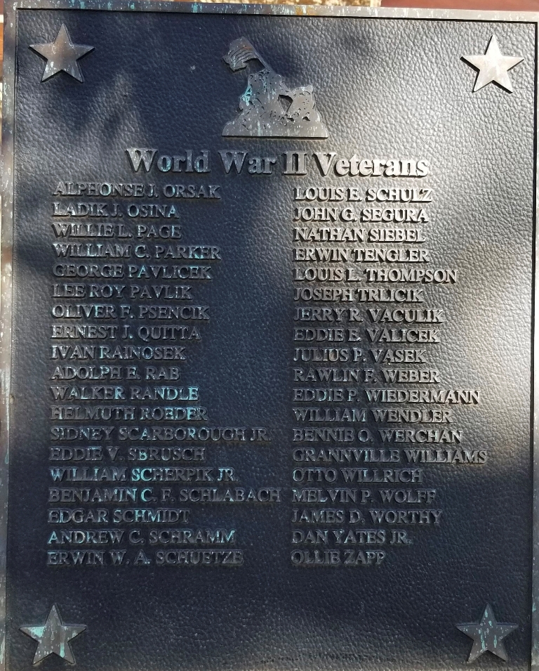 FAYETTE COUNTY, TX VETERANS MEMORIAL PLAQUE E