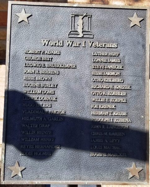 FAYETTE COUNTY, TX VETERANS MEMORIAL PLAQUE A